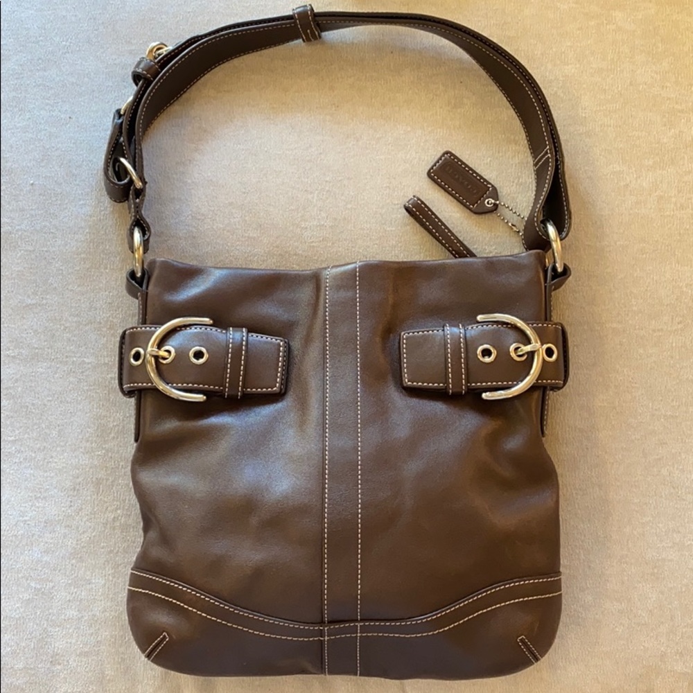 Coach 1452 Leather Shoulder Brown